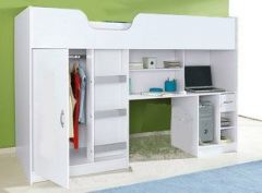 Tomi High Sleeper White Without Mattress