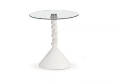 Tyne Glass Lamp Table - White