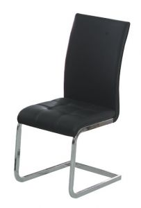 Union PU Dining Chair - Black/Chrome