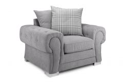 Verona Fabric 1 Seater Sofa - Light Grey SCATTER BACK