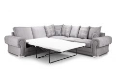 Verona Fabric Corner SOFA BED 2c2 - Light Grey SCATTER BACK