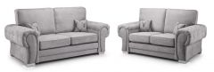 Verona Fabric Suite 3+2 - Light Grey BOX BACK