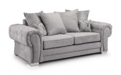Verona Fabric 3 Seater Sofa - Light Grey SCATTER BACK