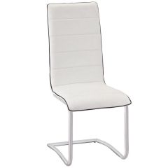 Walton PU Dining Chair - White/Chrome