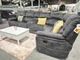 Washington Fabric Corner Sofa -Dark Grey  (Rec-Con-Elm-Cor-Elm-Rec)