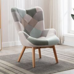 Willow Blue Patchwork Accent Chair