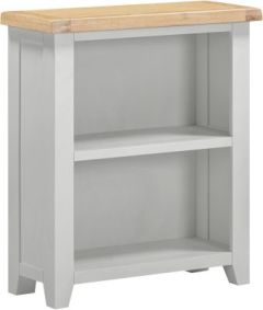 Windsor Low Bookcase – Pebble Grey/Oak