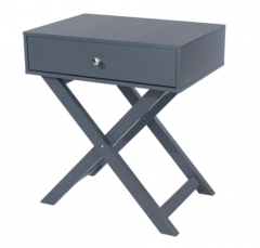 Options X Leg 1 Drawer Petite Bedside Cabinet- Blue