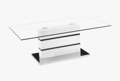 Yoki Glass Coffee Table White & Black