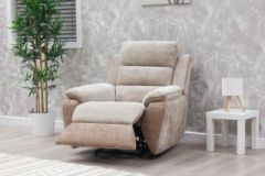 Durban Fabric MANUAL Recliner Sofa - Bone/bisque