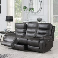 NOAH Lounge Tech Power Recliner 3 Seater Power Headrest - Grey