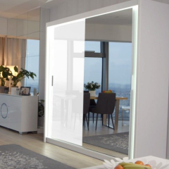 Luxxe Sliding Wardrobe 2.03m - White Gloss