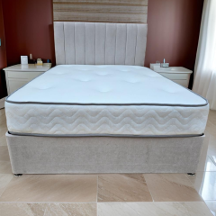 Dolce Divan Set (Divan Base + HeadBoard + Mattress) - Naples Cream