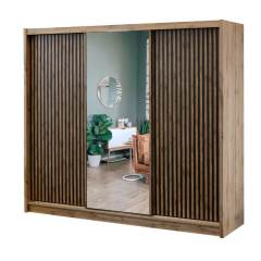 London 2.50m Sliding Wardrobe - Wotan Oak