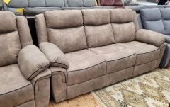Lucan Fabric Manual Recliner Suite 3+2 - Brown