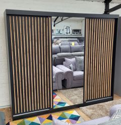 Kiara Sliding Wardrobe 2.5m - Black