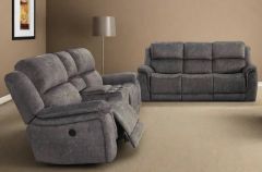 Washington Fabric Power Recliner Sofa 3+2 - Light Grey