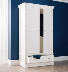 Clermont 2 Door 1 Drawer 1.1m Wardrobe - White