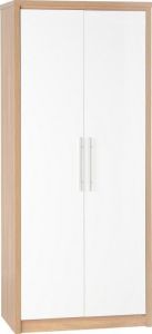 Seville 2 Door Wardrobe 0.76m - White High Gloss