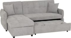 Chelsea Corner Sofa Bed - Silver Grey Fabric 
