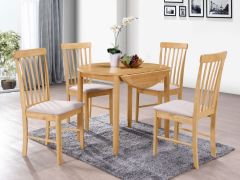 Cologne Round Dining Set with 4 Chairs - Oak