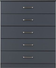 Dakota 5 Drawer Chest - Dark Grey 