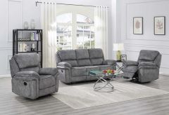 Greta Manual Recliner 3 Seater Sofa - Grey