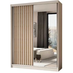 London 1.5m Sliding Wardrobe - Cashmere