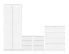 Malvern 2 Door Wardrobe Bedroom Set 0.8M - White