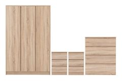 Malvern 3 Door Wardrobe Bedroom Set 1.15M - Sonoma Oak Effect