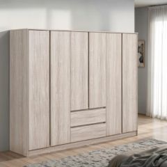 Malvern 6 Door 2 Drawer Wardrobe 2.25M - Urban Snow