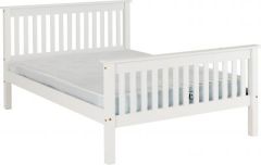 Monaco Bed High Foot End - White