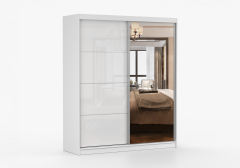 Multi Mirrored Sliding 1.83m Wardrobe - White