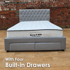 Shoreditch Storage Bed With Drawers - Light Grey