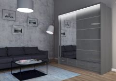 Maja Sliding Wardrobe 2m - Grey