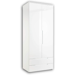 Emory 2 Door 2 Drawer Wardrobe 0.8m - White