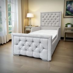 Vienna Kids Crushed Velvet Bed - Silver 