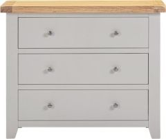 Windsor 3 Drawer Chest – Pebble Grey/Oak