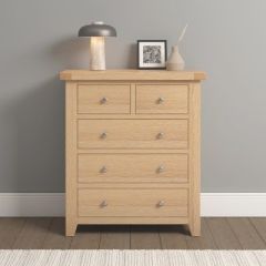 Windsor 3+2 Drawer Chest - Natural Oak