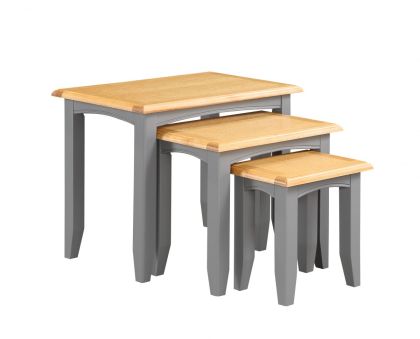 Modern Rossmore Grey Painted Nest of 3 Tables