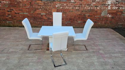 Dolores High Gloss Dining Set - White (Floor Model)