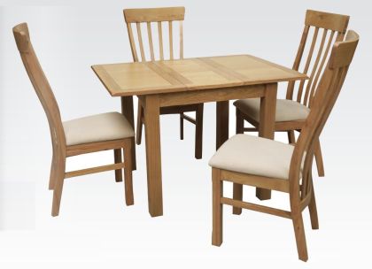 Kilmore 80cm Extending Dining Set with 4 Chairs - Oak