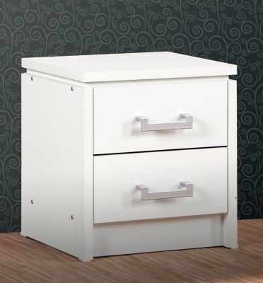 Charles 2 Drawer Bedside Chest - White