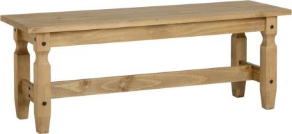 Corona 4ft Dining Bench - Distressed Waxed Pine