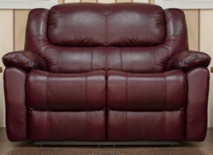 Parker Leather 2 Seater Fixed Sofa - Wine