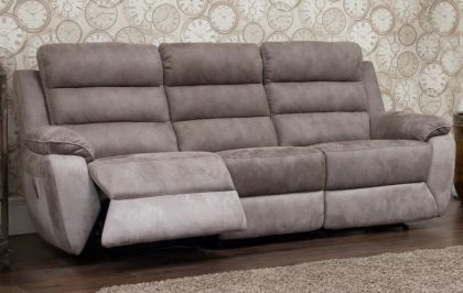 Urban Fabric 3 Seater Recliner Sofa 3RR - Brown / Grey