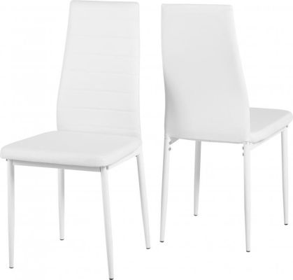 Abbey Faux Leather Chair - White (SOLD in Pair)