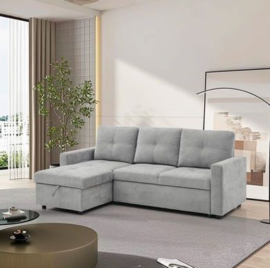 Lilly - Corner Sofa Bed - Grey