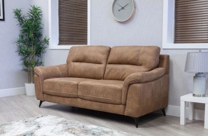 Abbie Fabric 3 Seater - Saddle