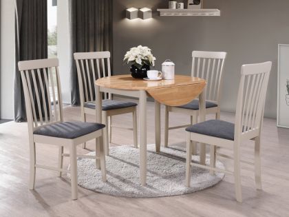 Altona Round Drop Leaf Dining Set - 4 Chairs